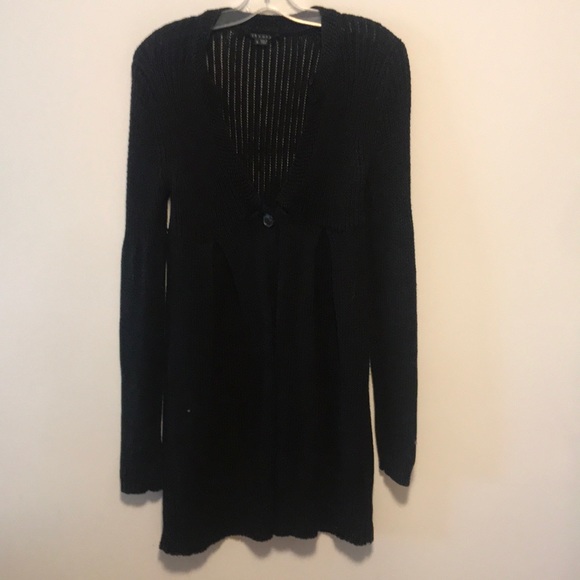 Theory sz s black knit open cardigan black